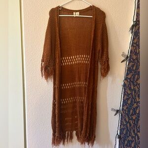Orange Knit Kimono